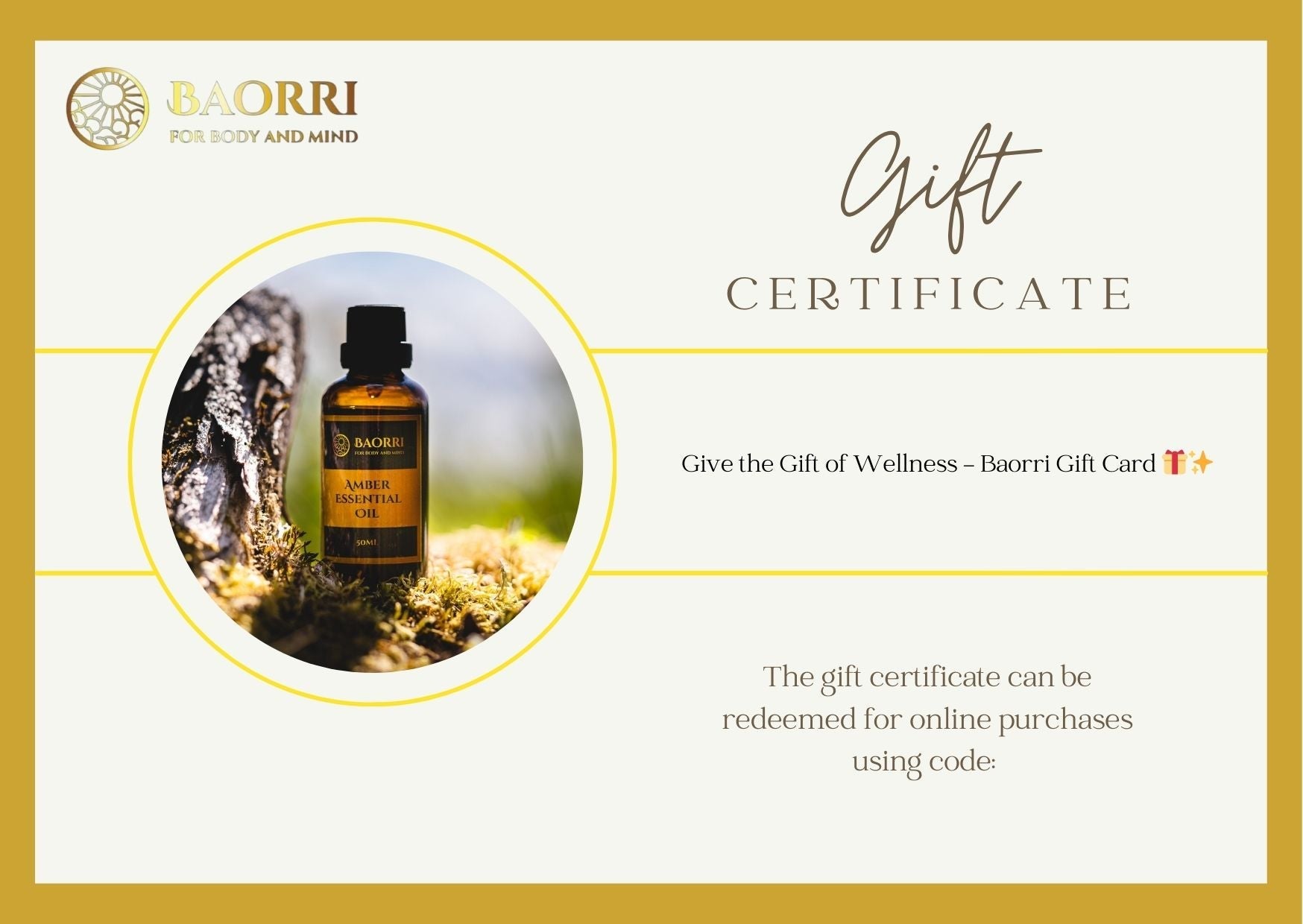 Give the Gift of Wellness – Baorri Gift Card 🎁✨