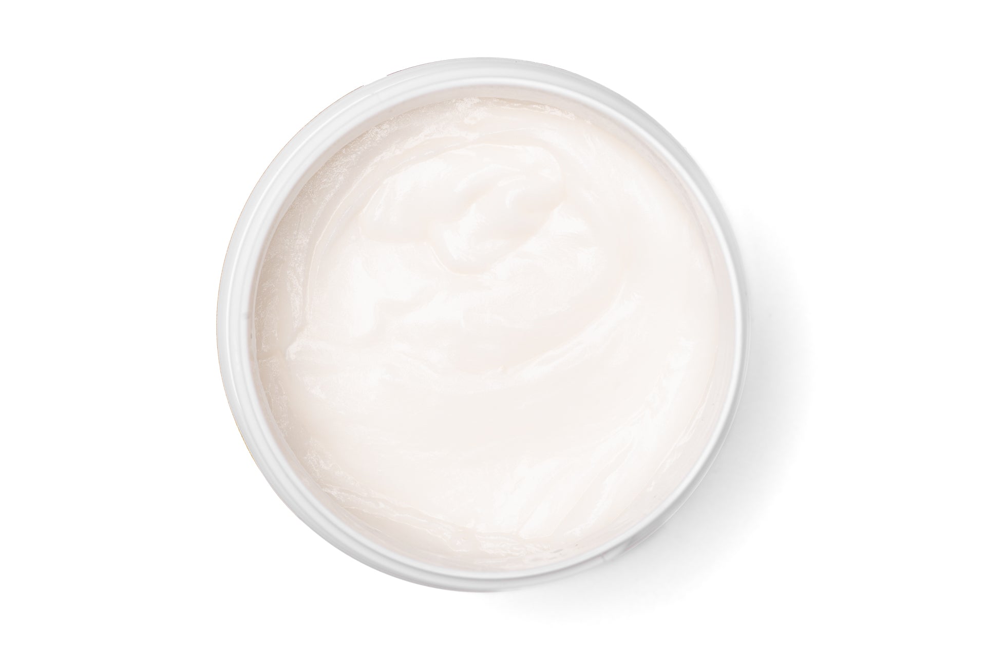 Face and hand cream open jar on a white background 